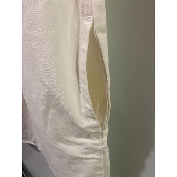 J.Crew White Wash Denim Sleeveless Shift Dress Pockets Round Neck Size 10 NWT - Picture 5 of 7